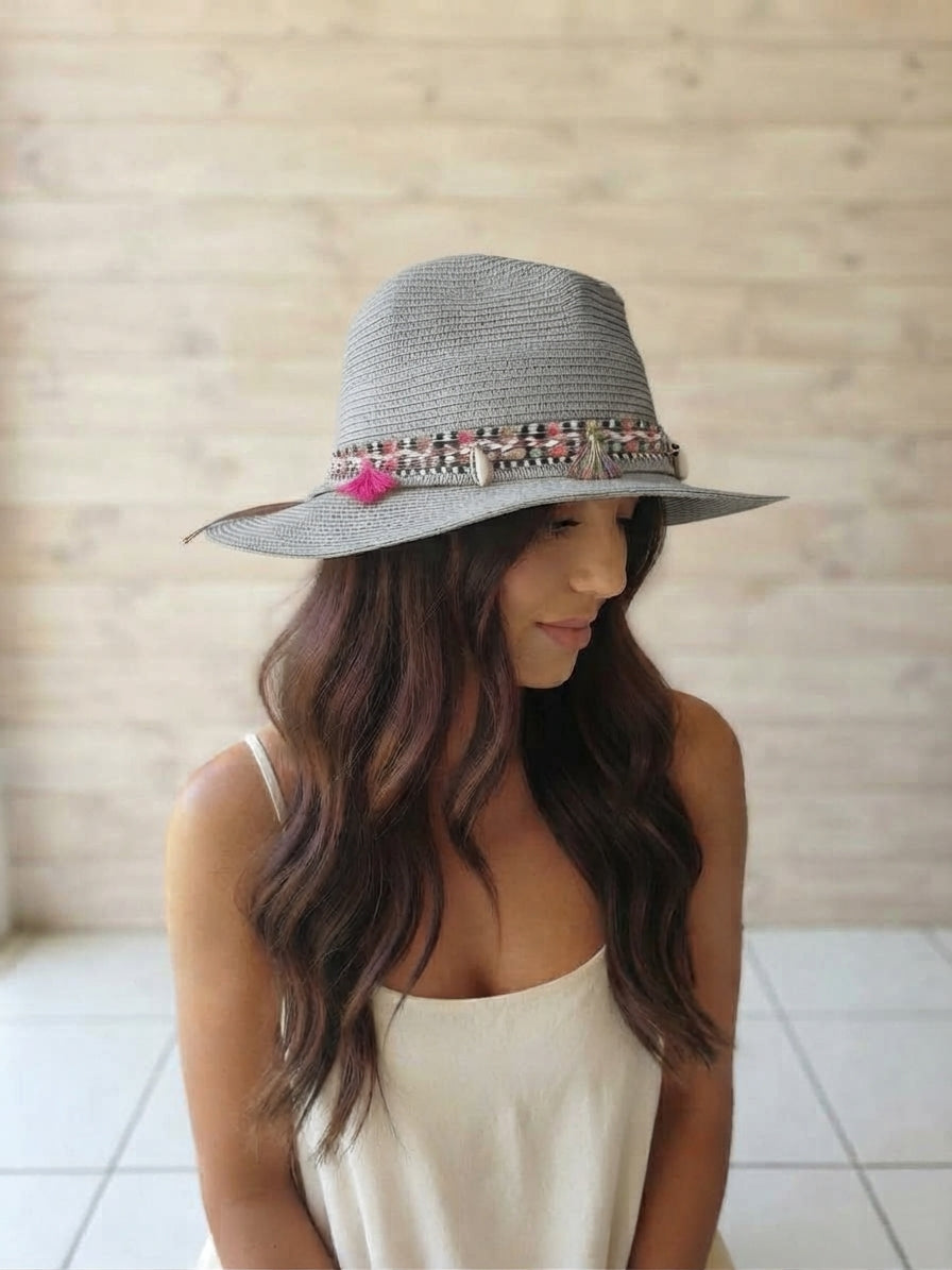 Ribboned Summer Hat - 7092