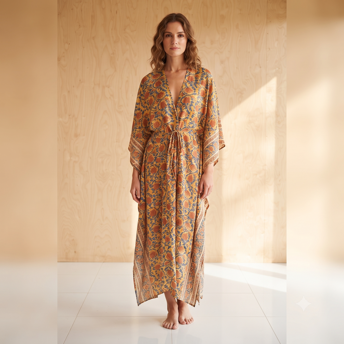 PRE-ORDER - Hand Block Print Long Kimono - 67210-0901