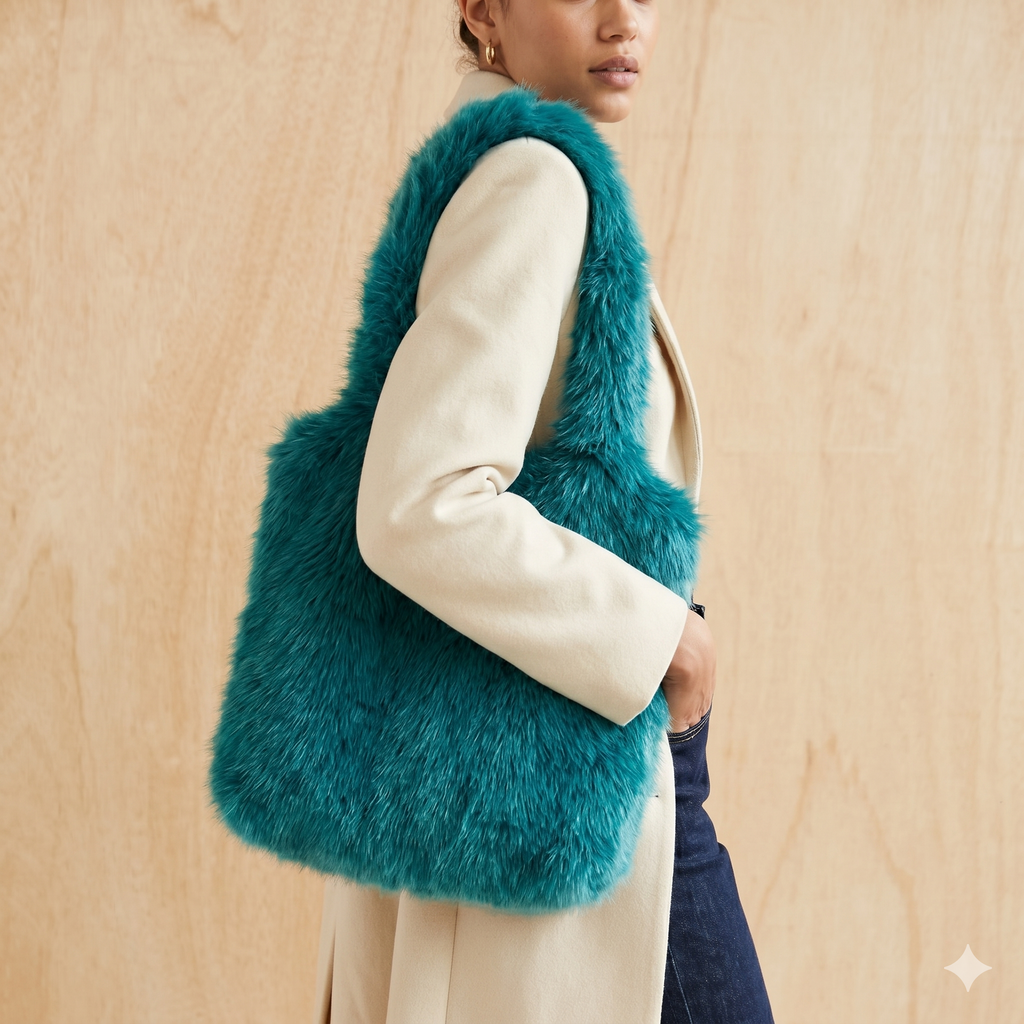 Faux Fur Tote Bag Plain BG2709