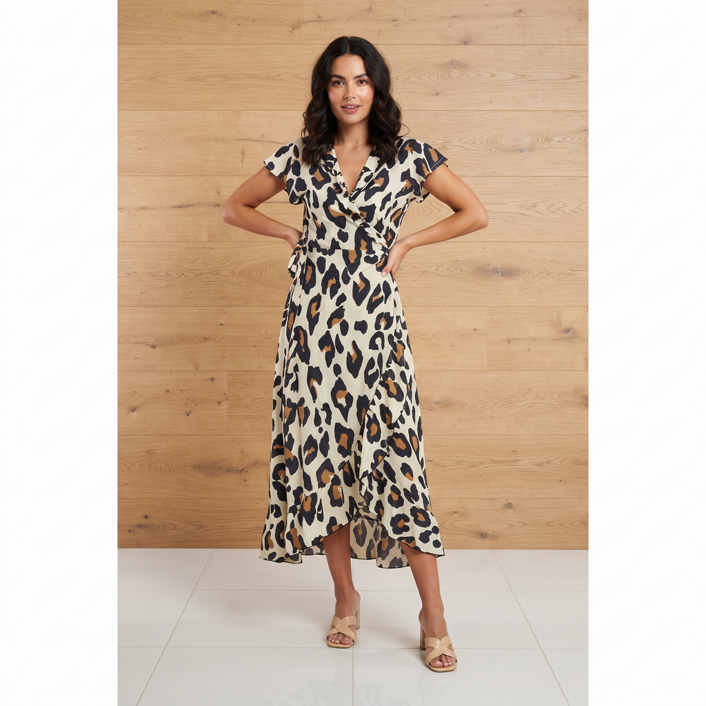 PRE-ORDER Long Wrapped Dress + Frill - 66968-0961