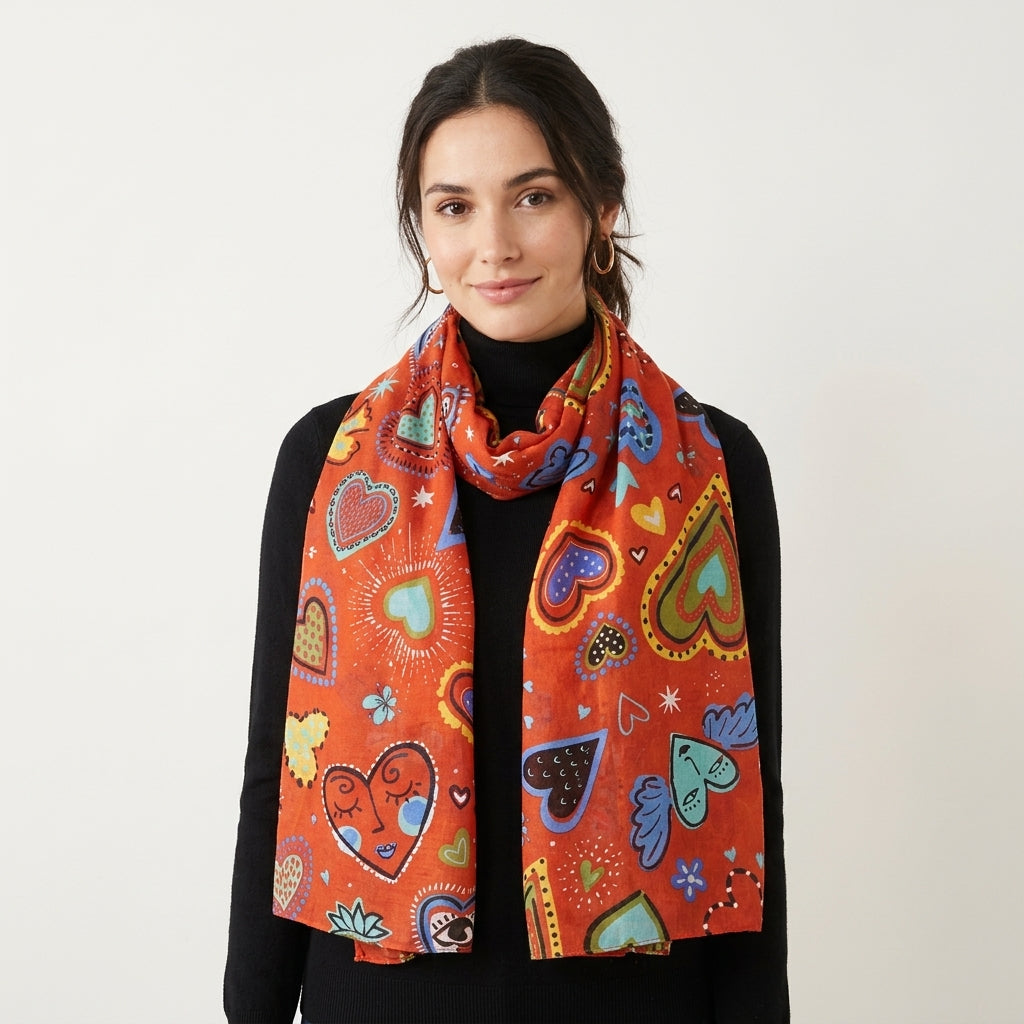 Happy Hearts Cotton Scarf 67371