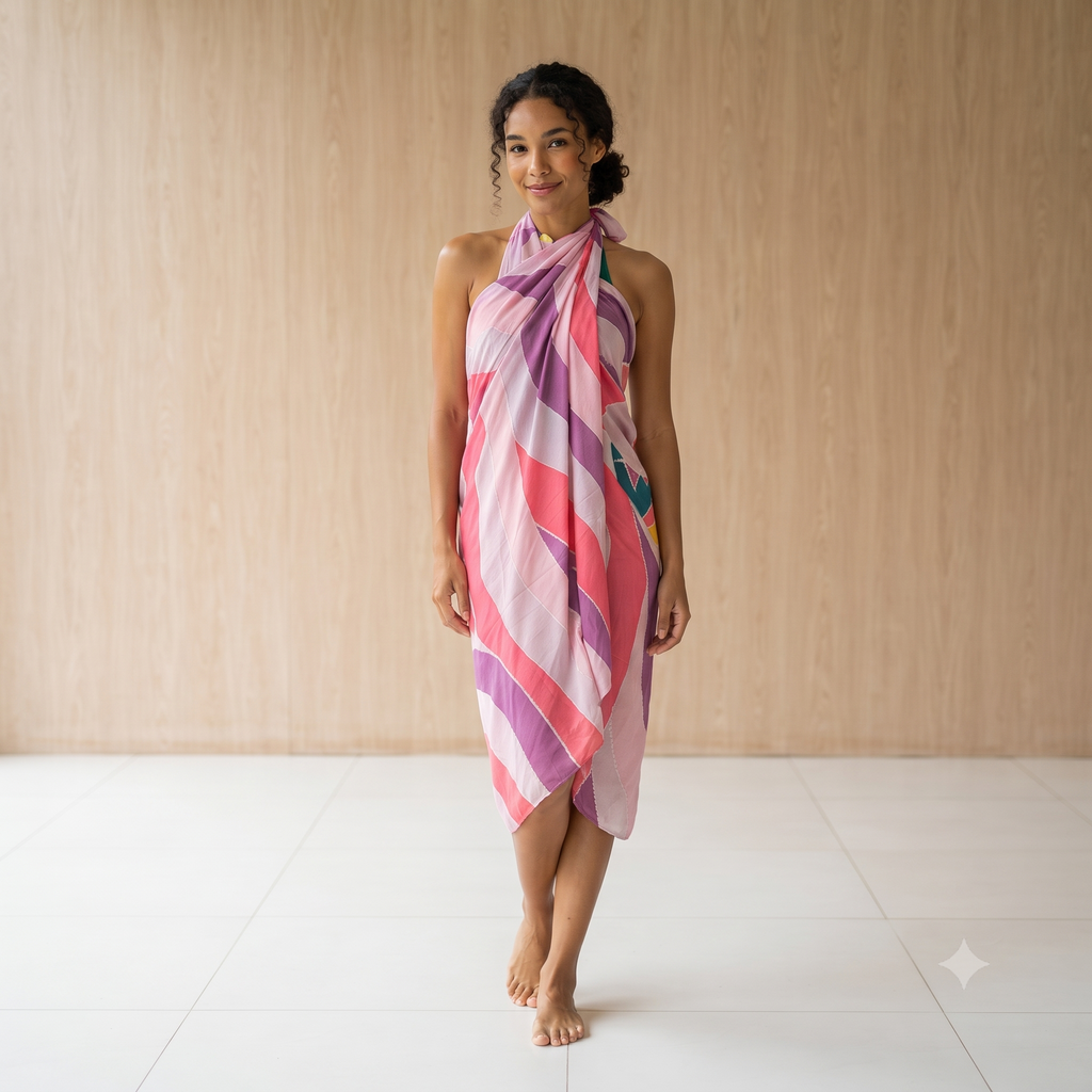 PRE-ORDER - Hand Painted Viscose Sarong 66309