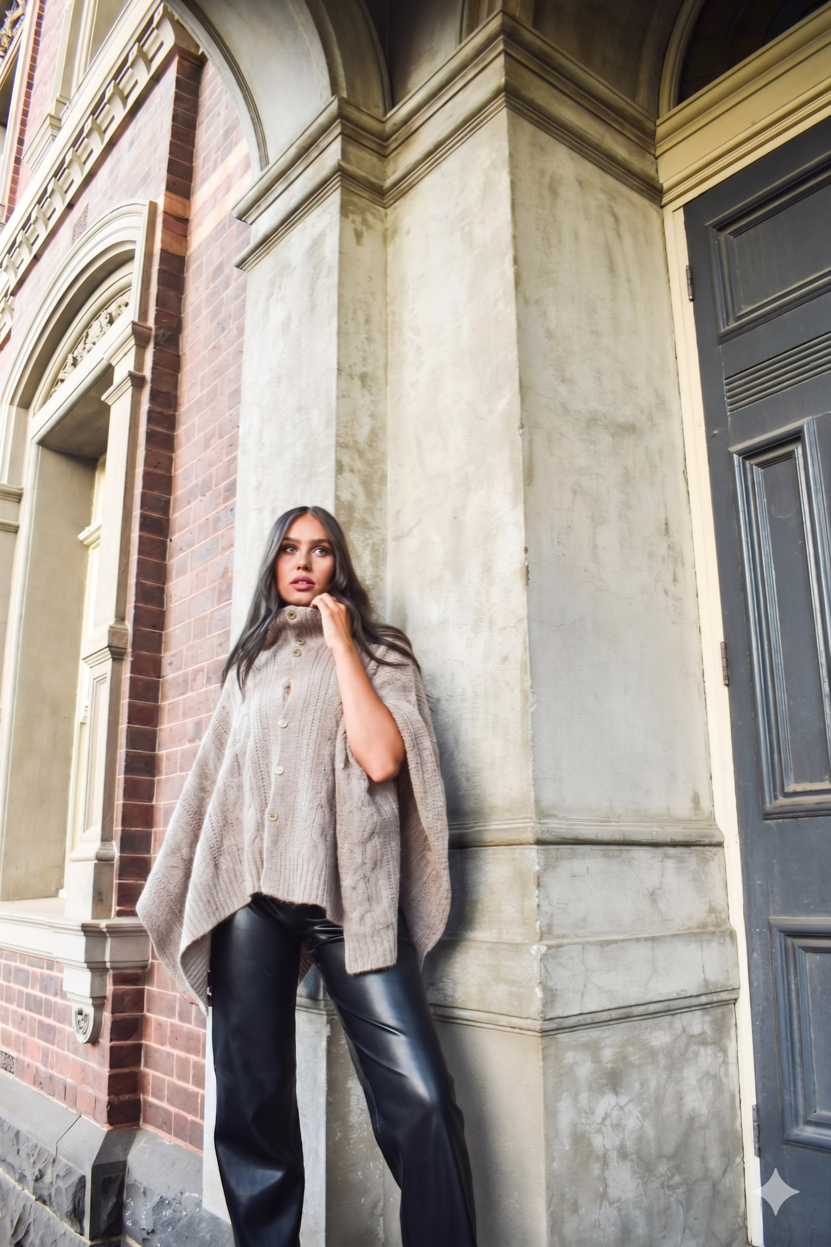 Poncho with Buttons 332769