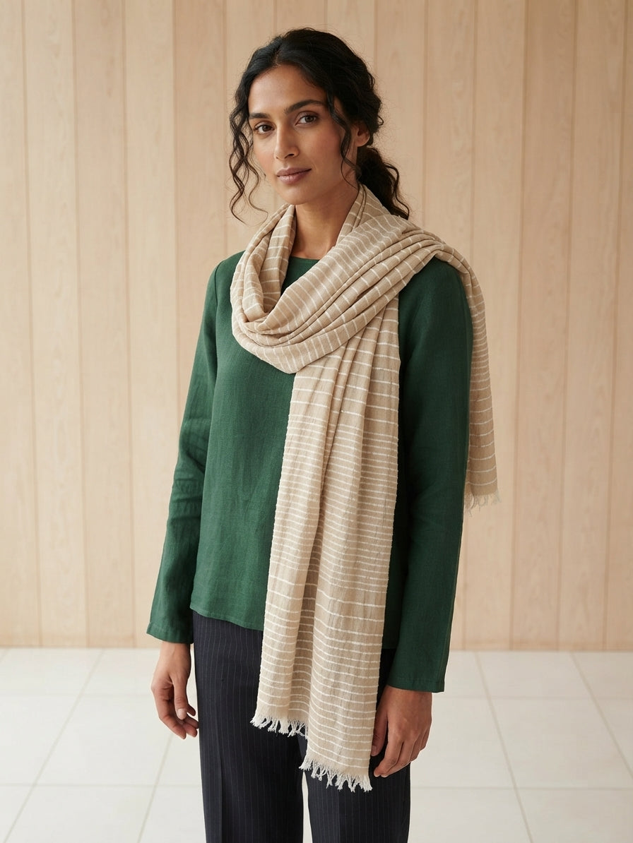 Glitter Effect, Cotton Yarn Dyed Scarf 15003
