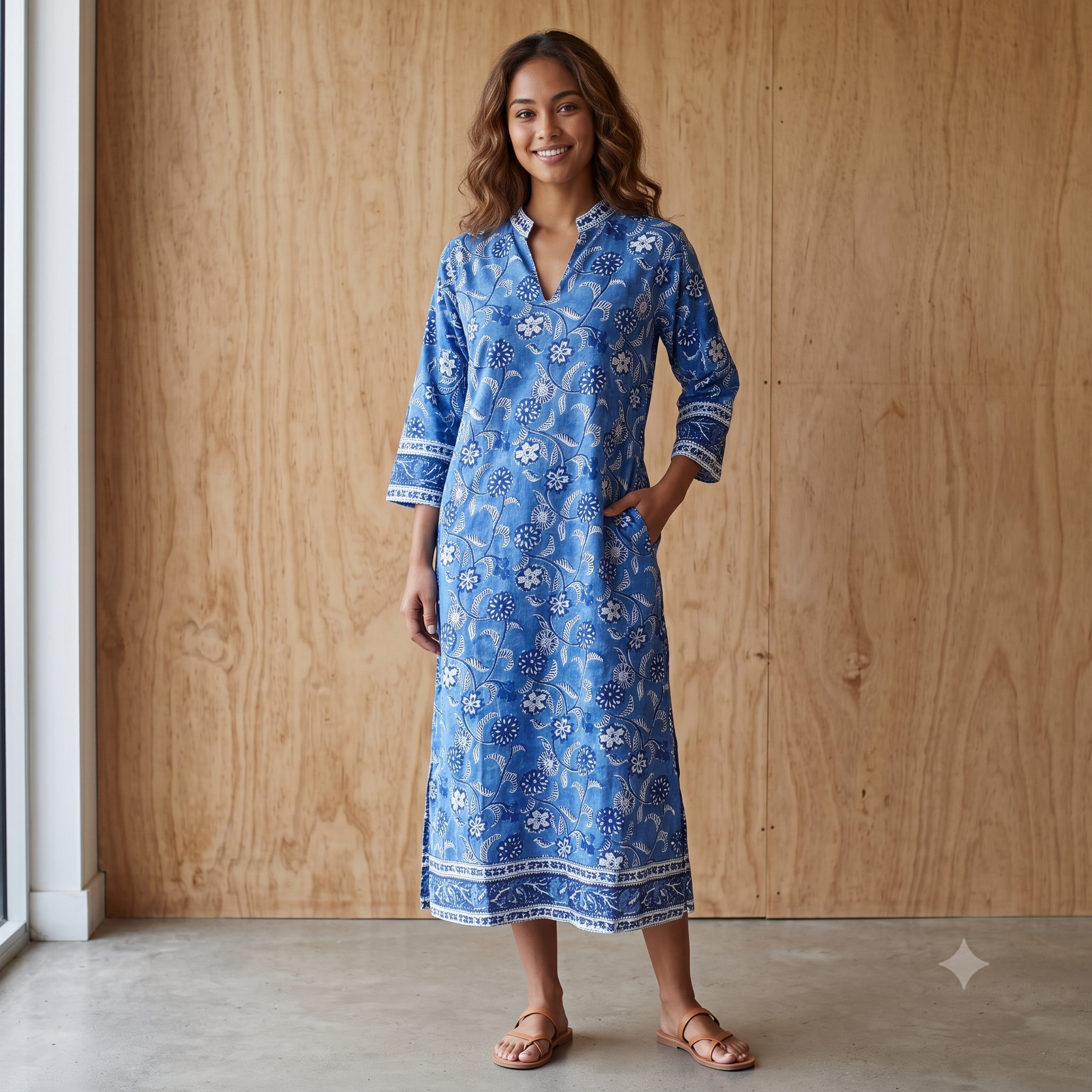 Long Printed Cotton Tunic 67207