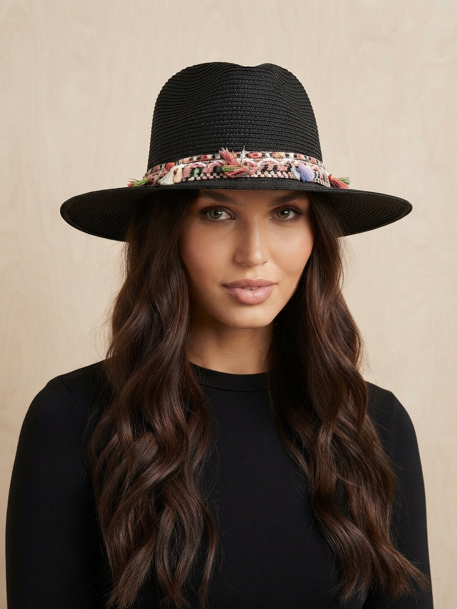 Ribboned Summer Hat - 7092