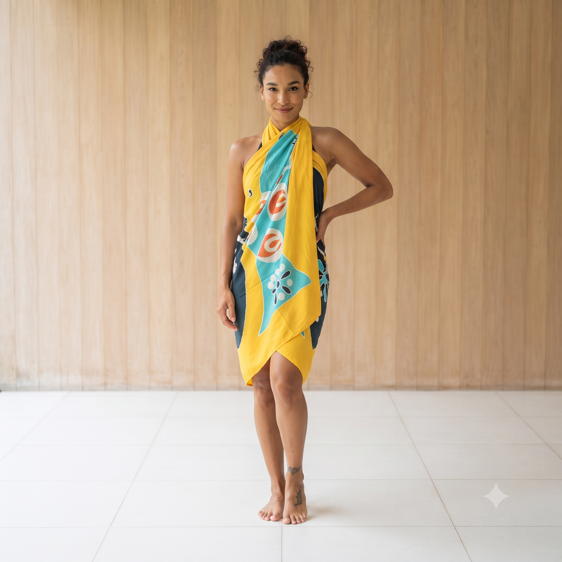 PRE-ORDER - Hand Painted Viscose Sarong 66309
