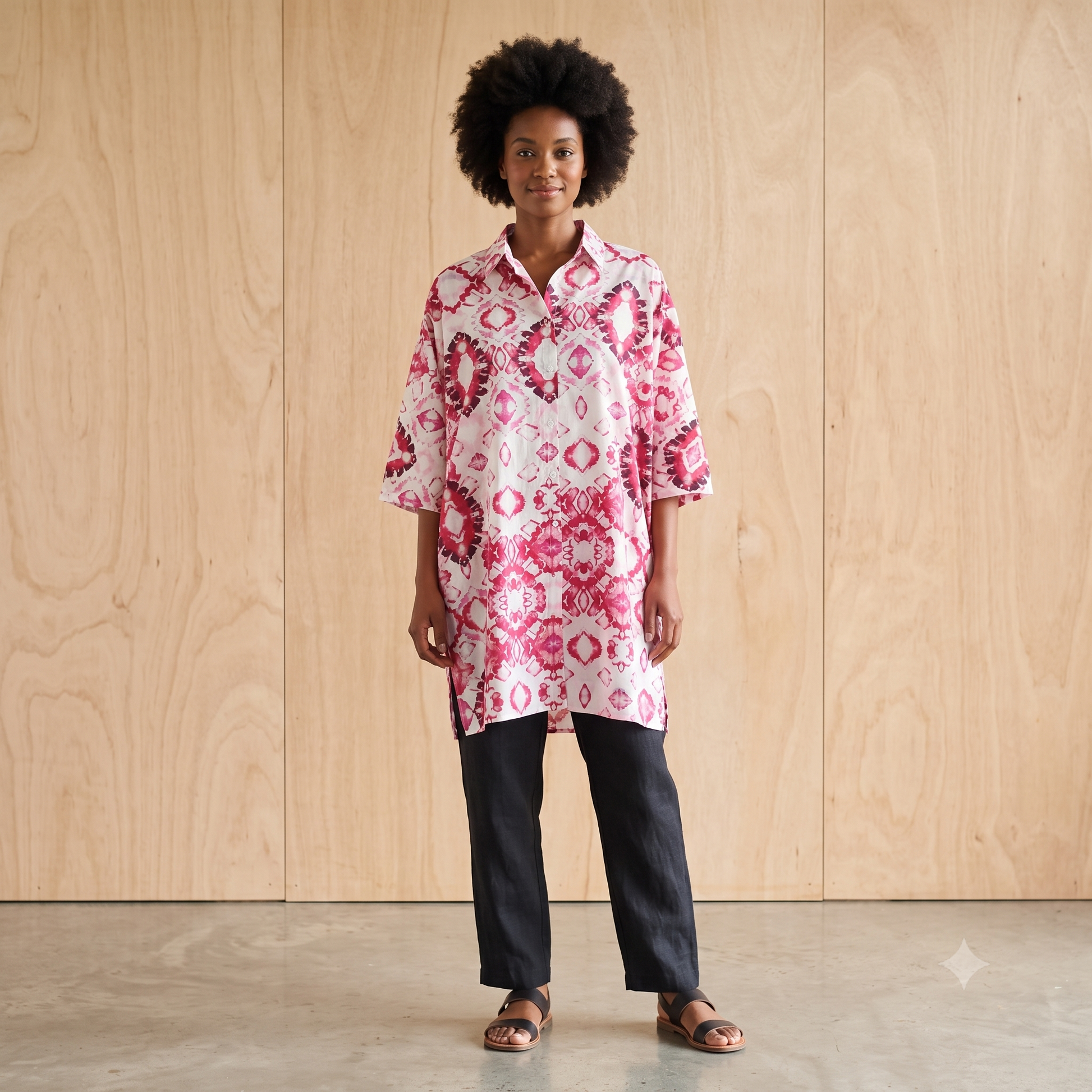 Pure Cotton Chemise Printed Shirt 65949
