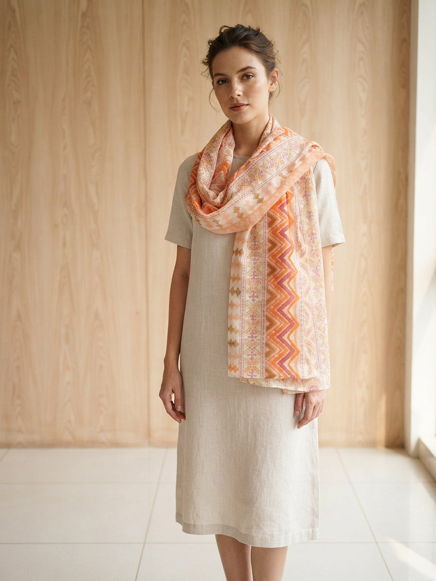 Beautiful Ethnic Pattern Cotton Scarf ZS-1037
