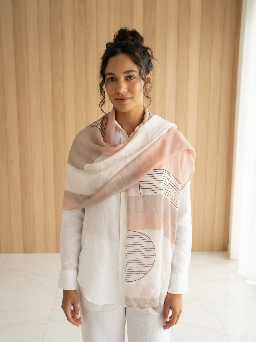 Geometric Print Soft Viscose Scarf 332337
