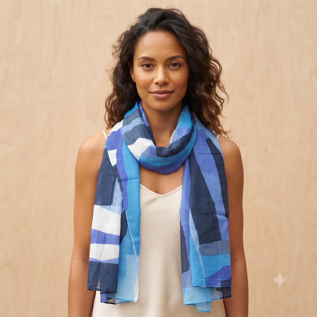 PRE-ORDER Block Print Cotton Scarf 66450