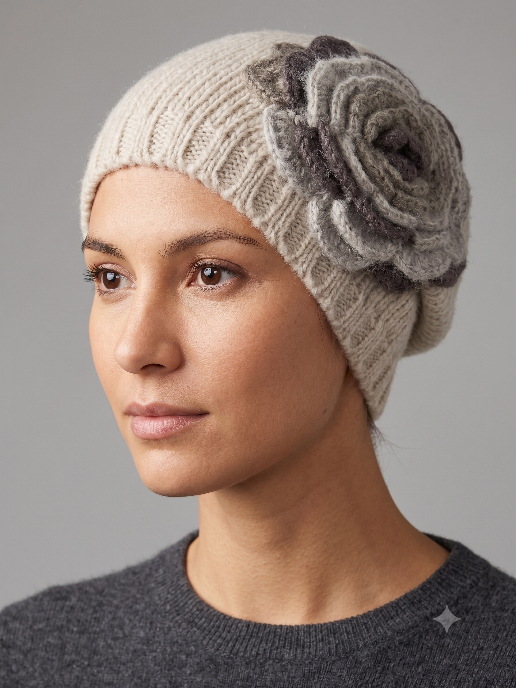 Palme Knitted Flower Beanie - 44654