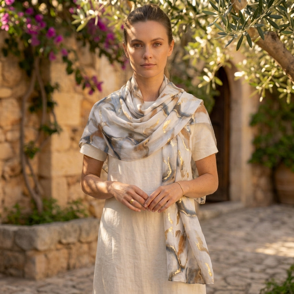 Golden and Earthy Summer Scarf 332776