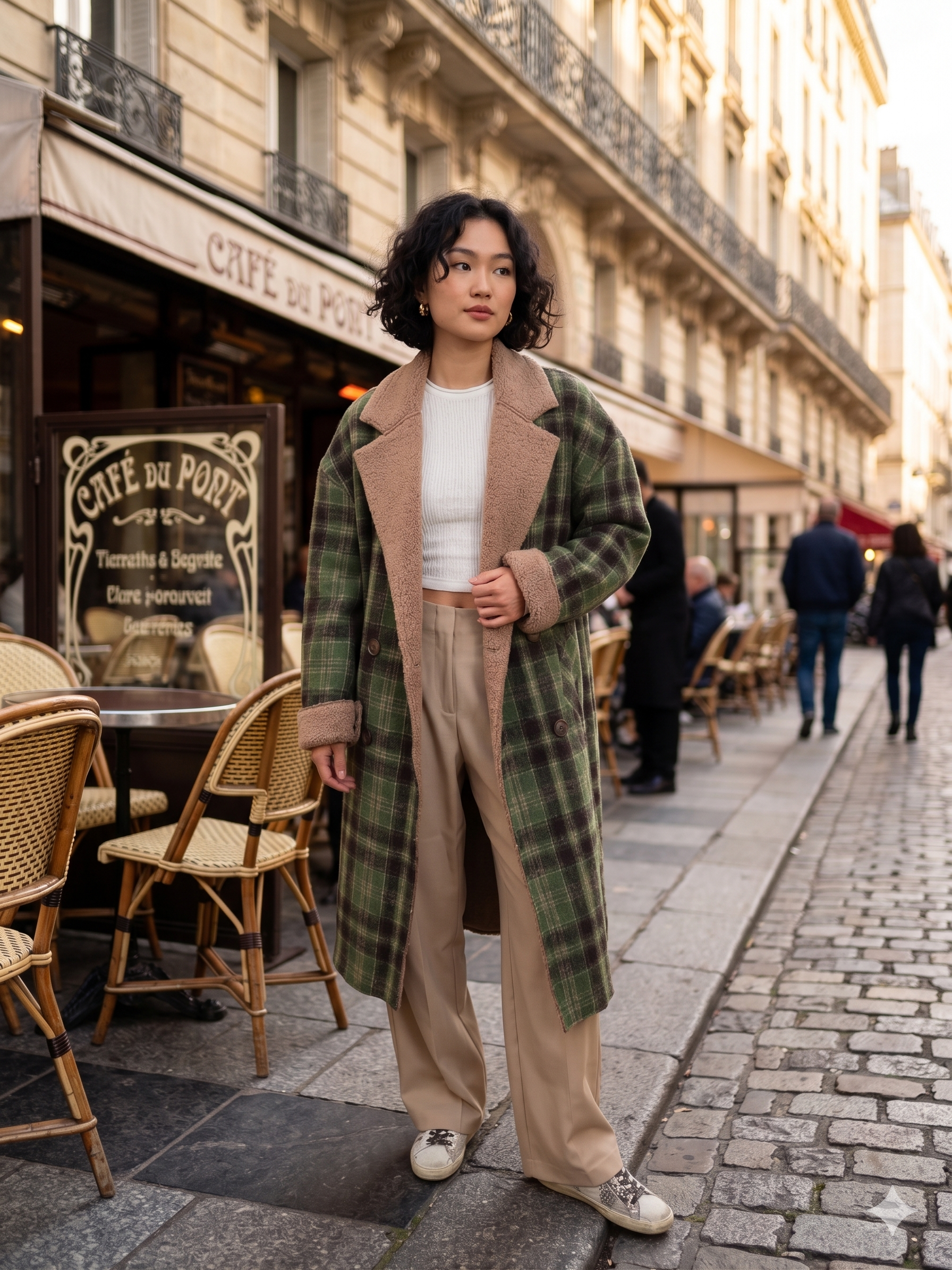 Long Polyester Coat - Forrest Green J73647