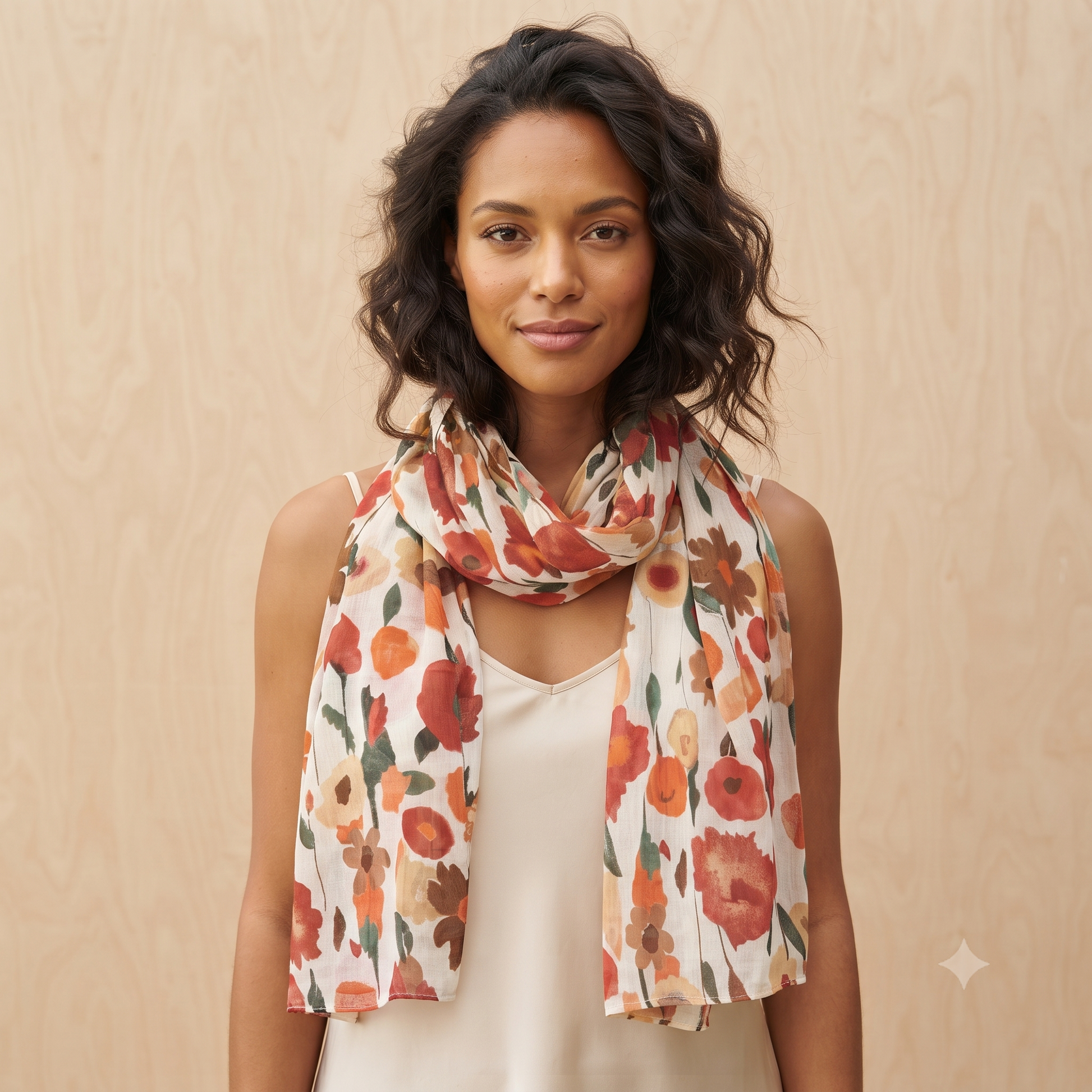 PRE-ORDER Raining Flowers Cotton Scarf 67133