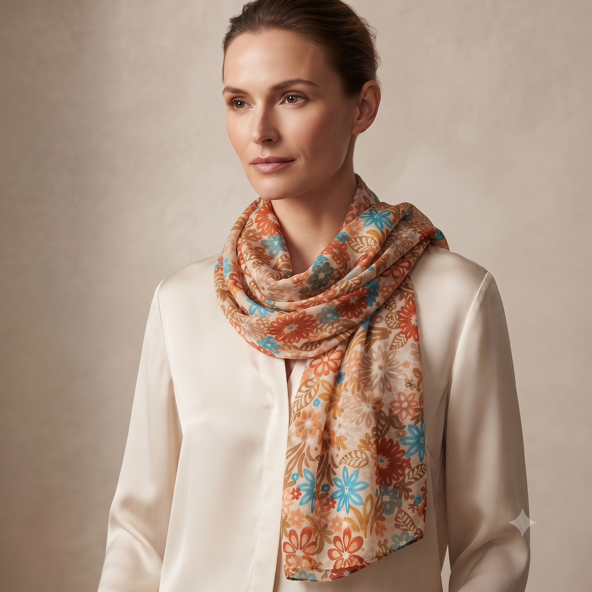 Wild Floral Pure Silk Scarf PS 1156/L COL 3