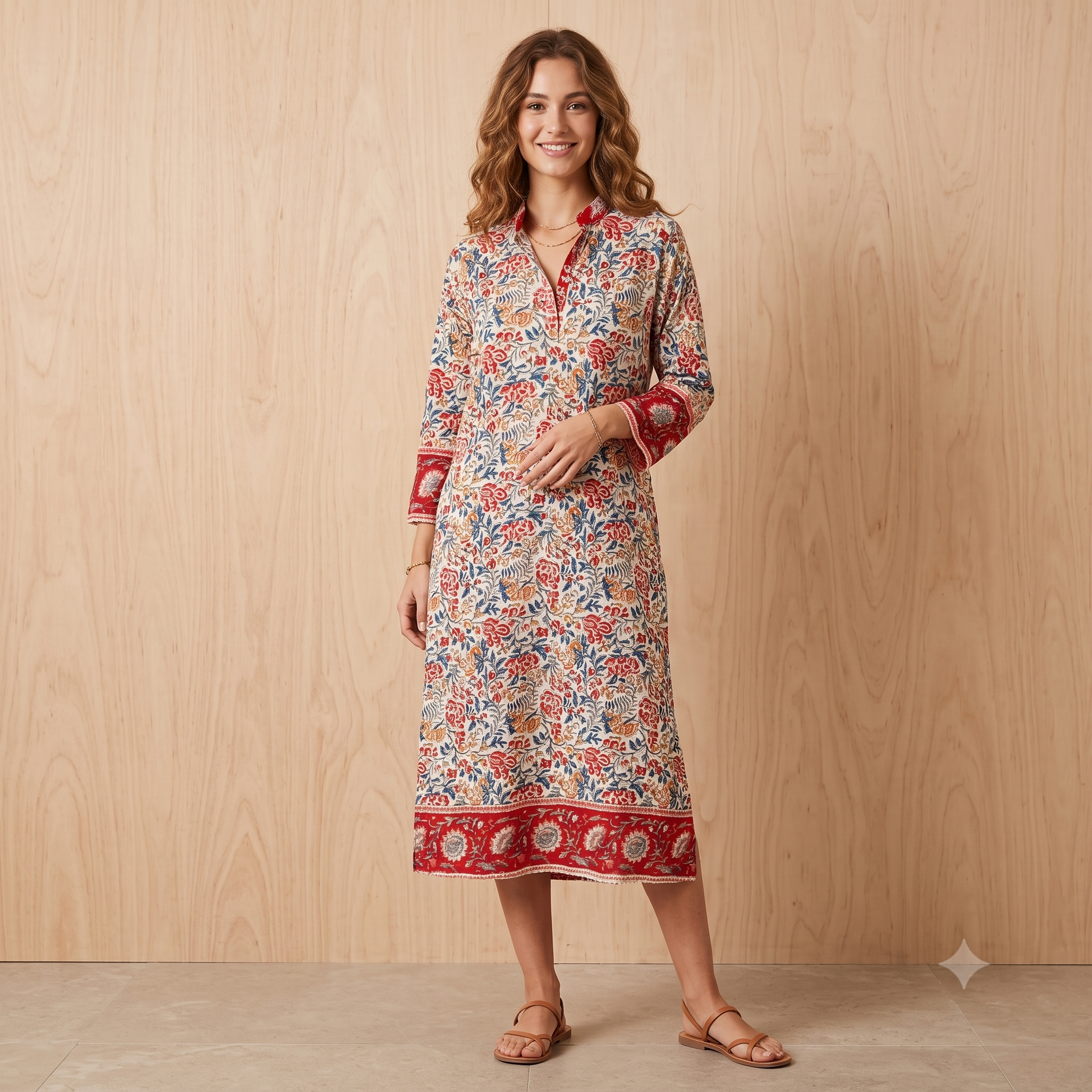 Long Printed Cotton Tunic 67207