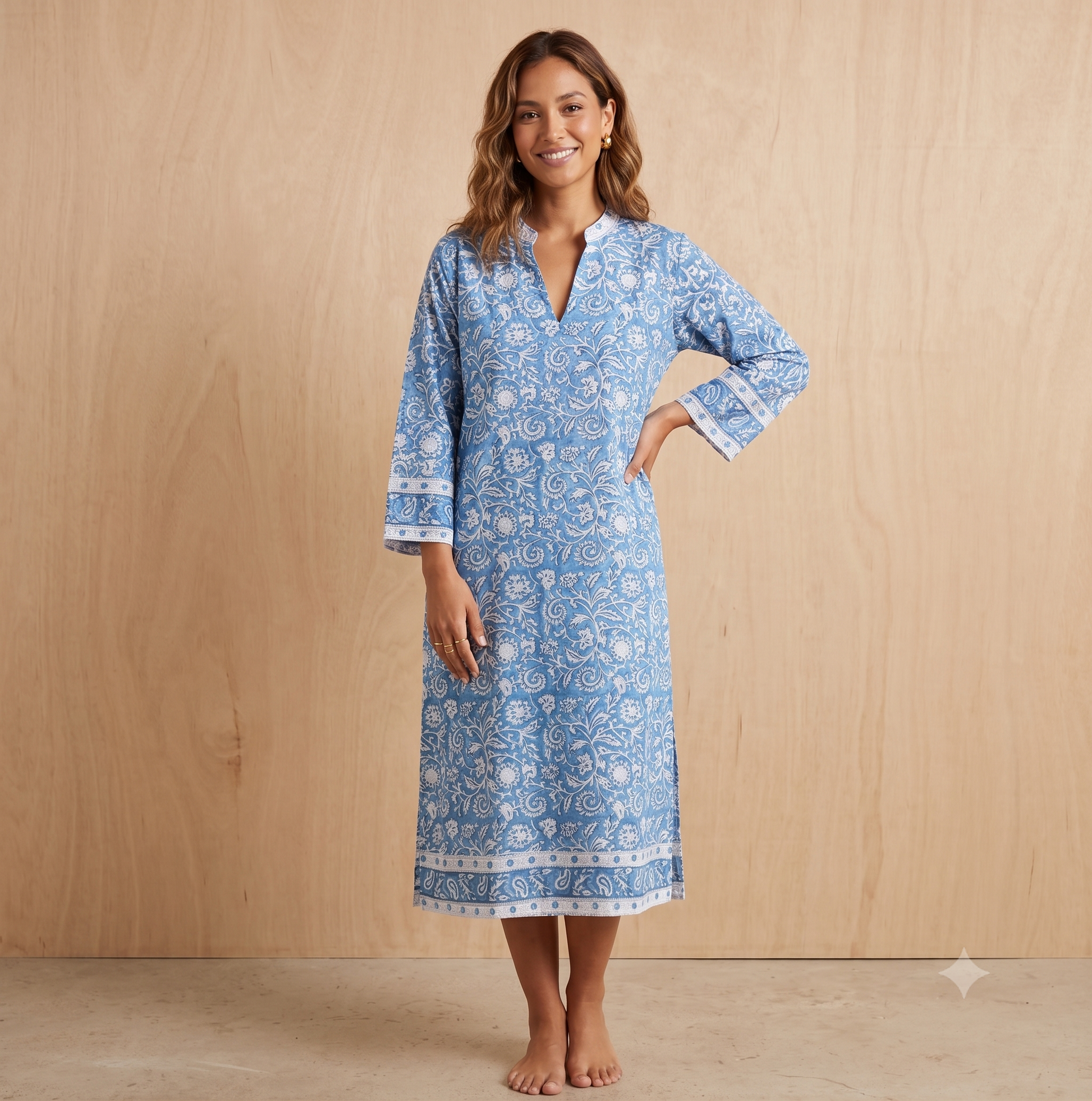 Long Printed Cotton Tunic 67207