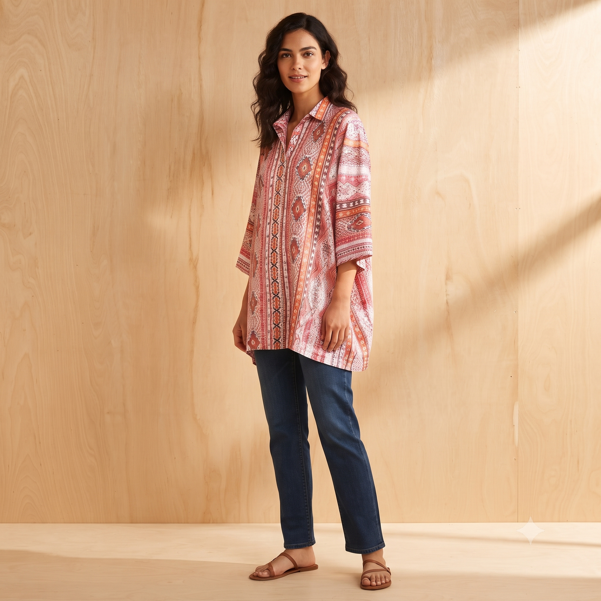 Palme Cotton Printed Maxi Shirt - 65950