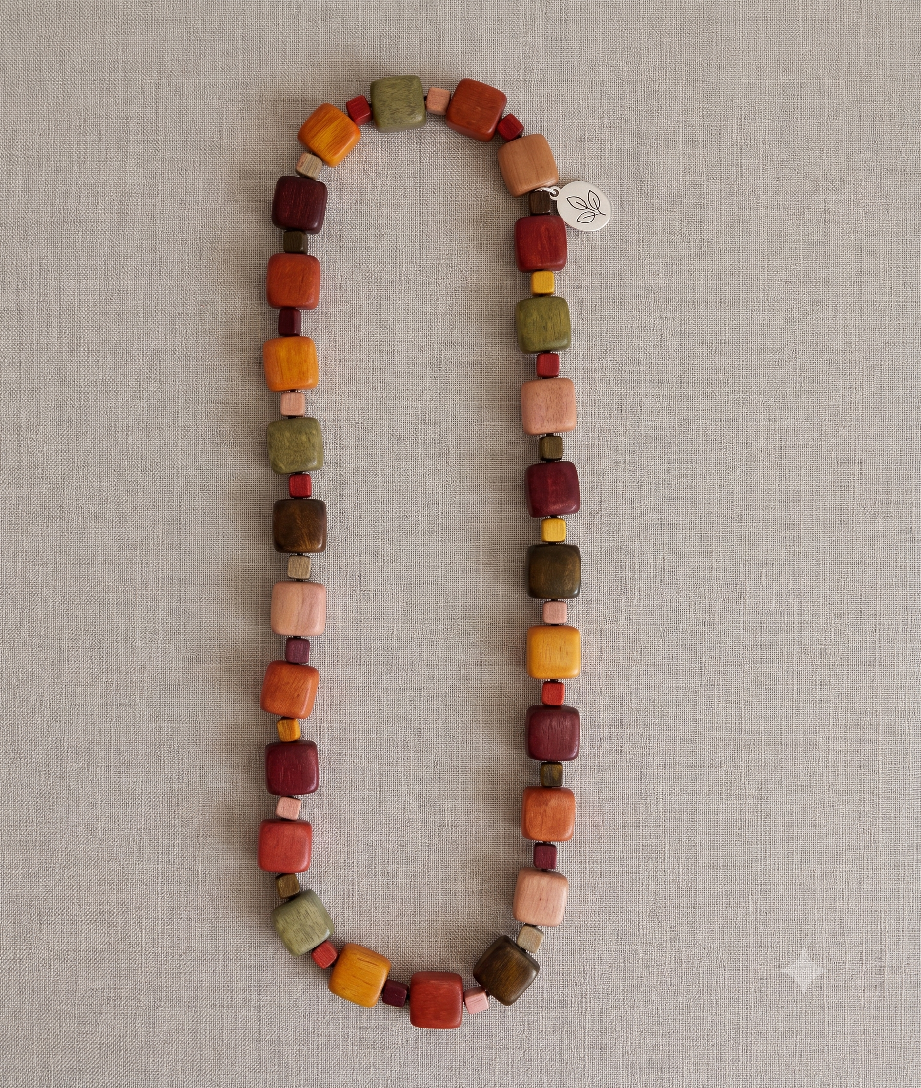 Wooden Cube Necklace N6-2743MDE