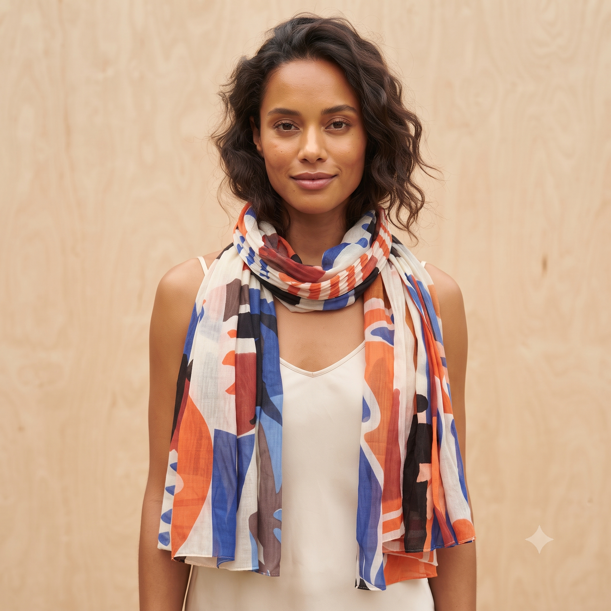 PRE-ORDER Big Abstract Pattern Cotton Scarf 67943