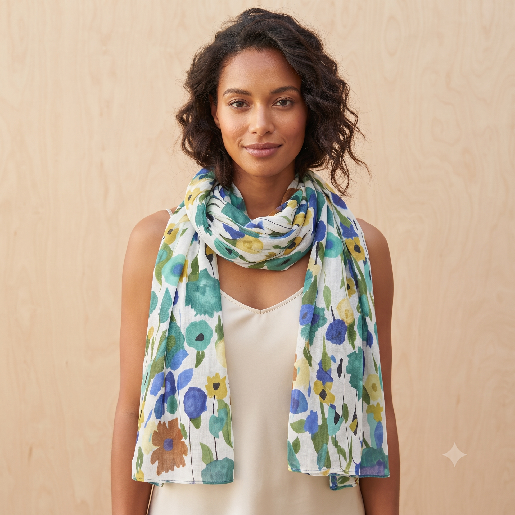PRE-ORDER Raining Flowers Cotton Scarf 67133