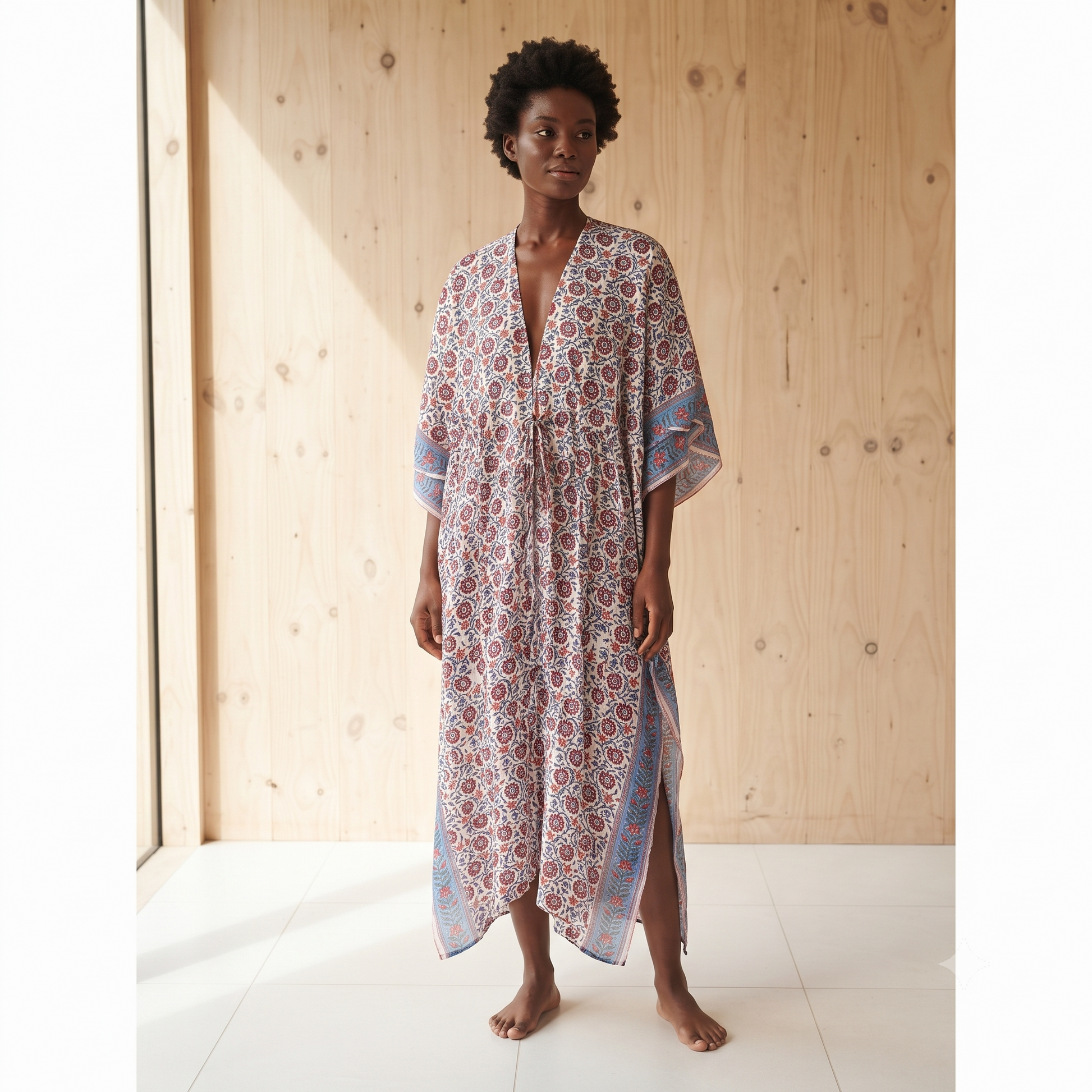 PRE-ORDER - Hand Block Print Long Kimono - 67210-1301