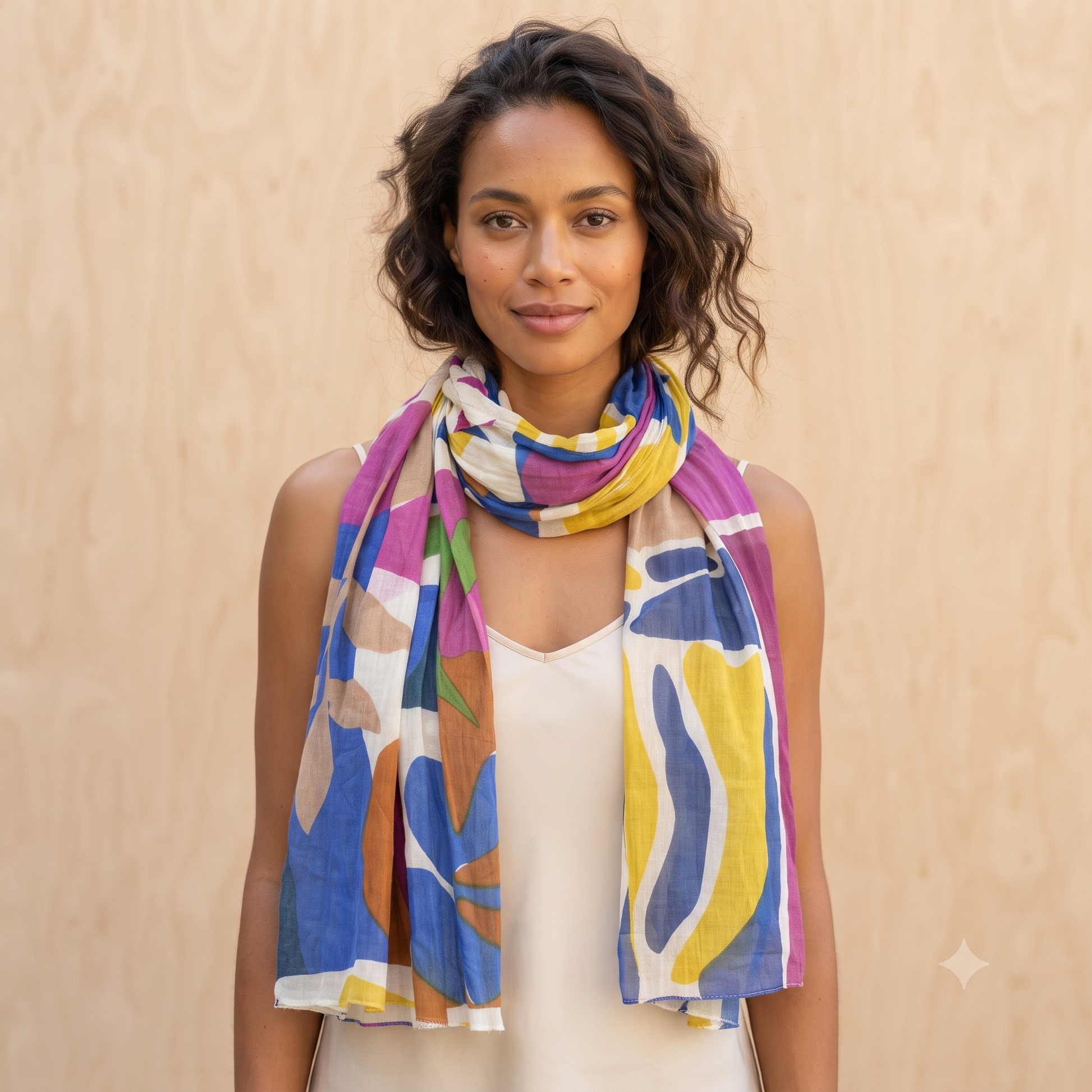 PRE-ORDER Big Abstract Pattern Cotton Scarf 67943