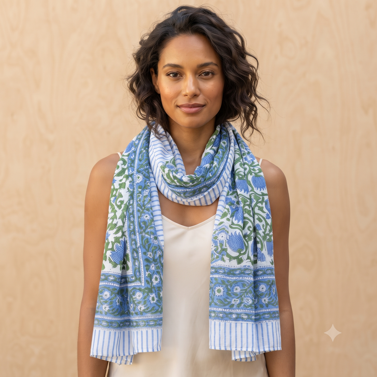 PRE-ORDER Indian Block Print Cotton Scarf 66446