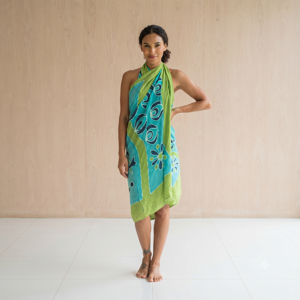 PRE-ORDER - Hand Painted Viscose Sarong 66309