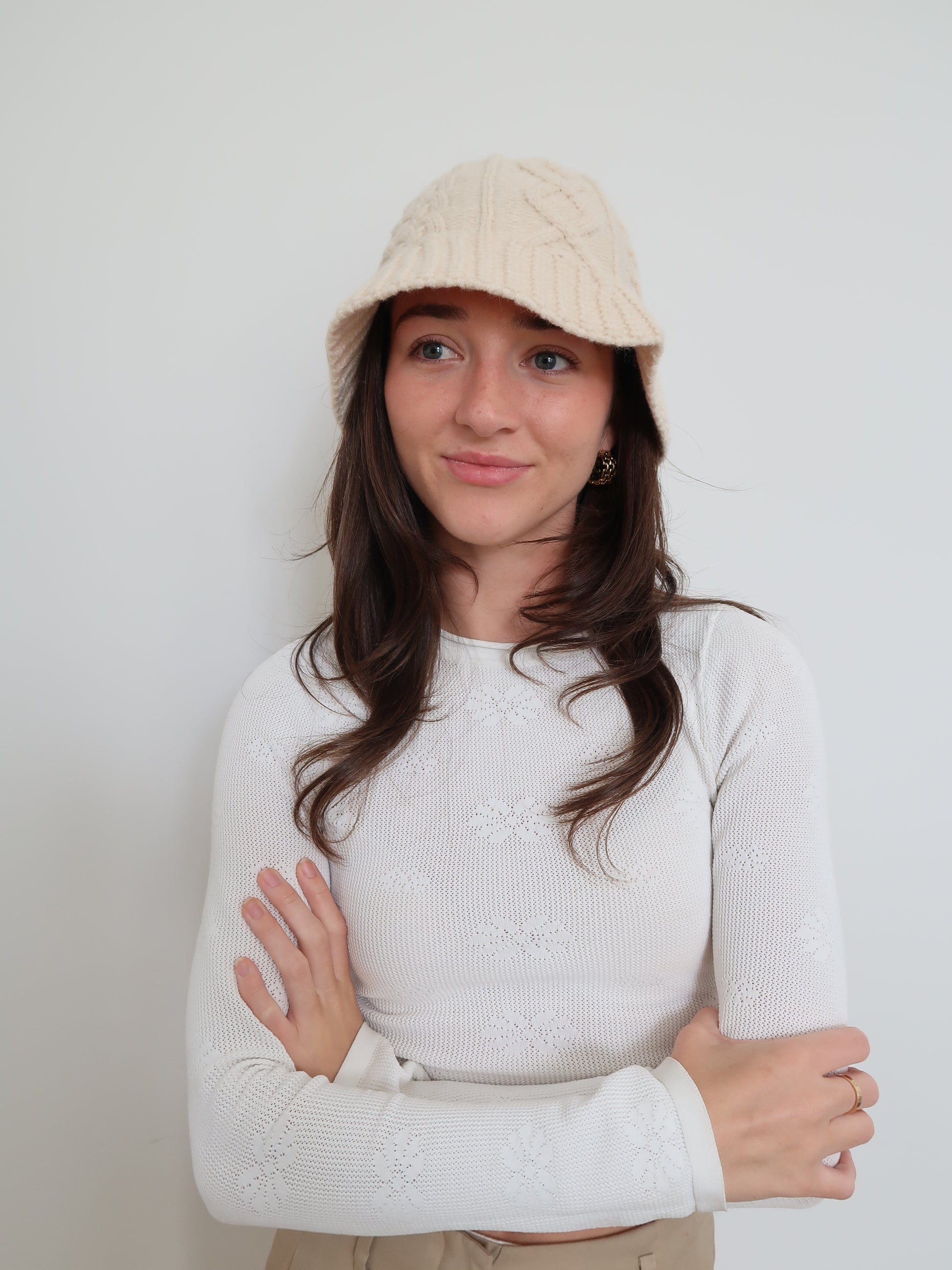 CABLE KNIT HAT - HT1756