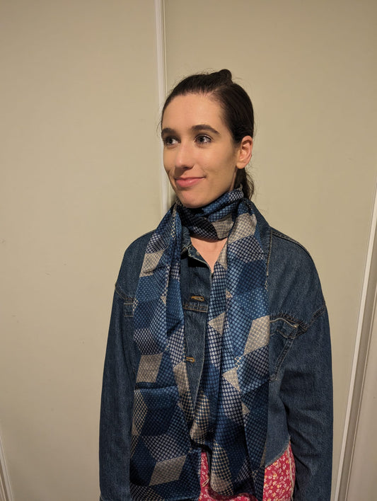 Silk Scarf - Blue