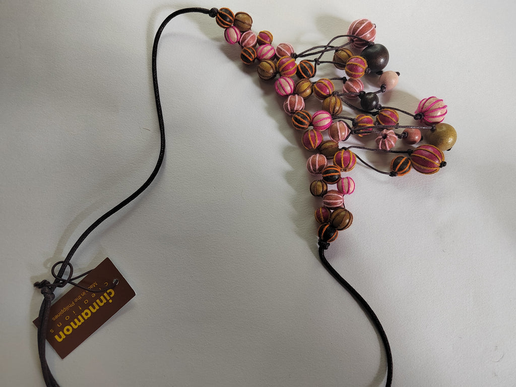 Dangling Embroidered Beaded Necklace N7-339AME