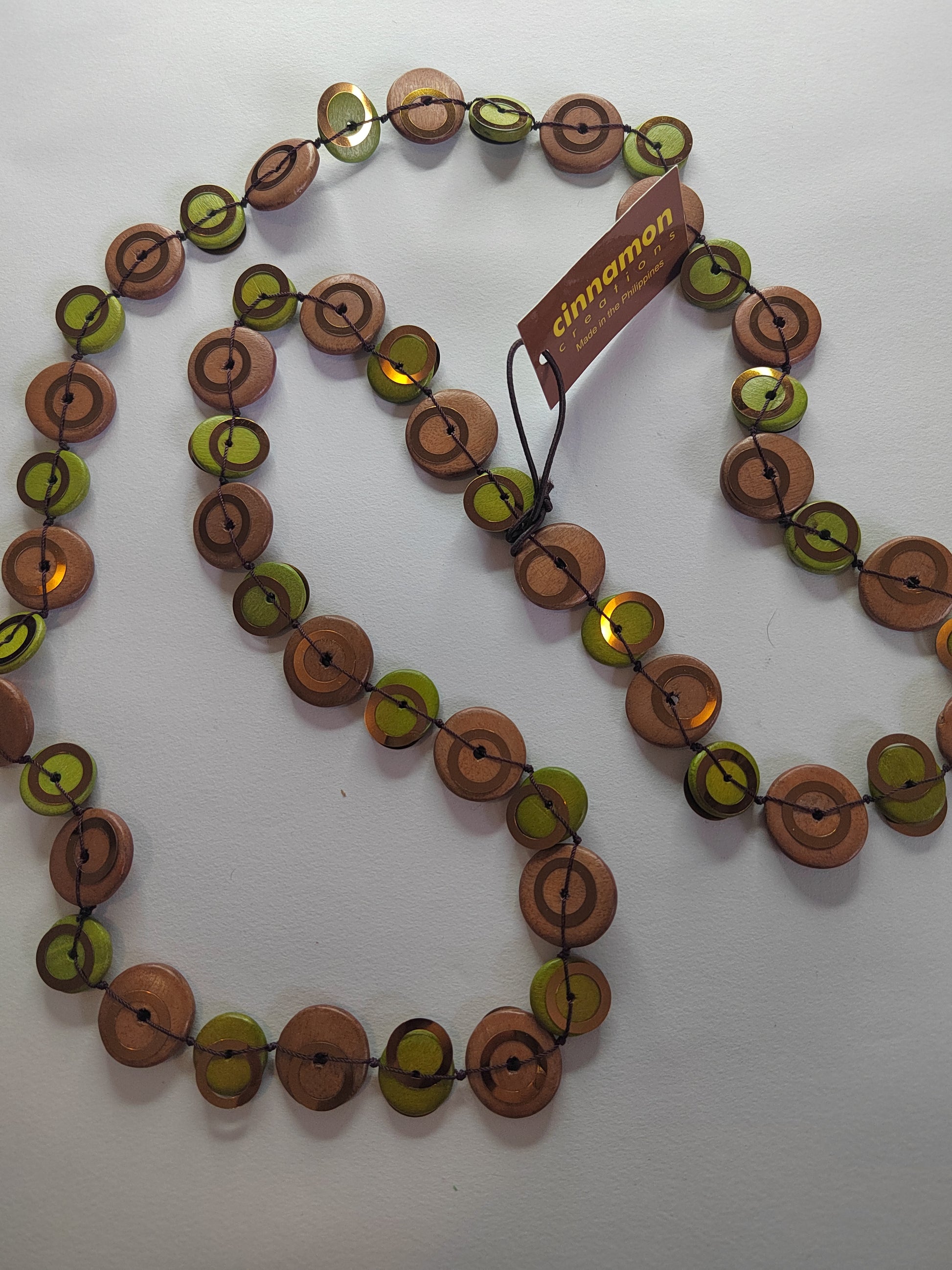 Circles in Circles Wooden Beaded Necklace N7-482