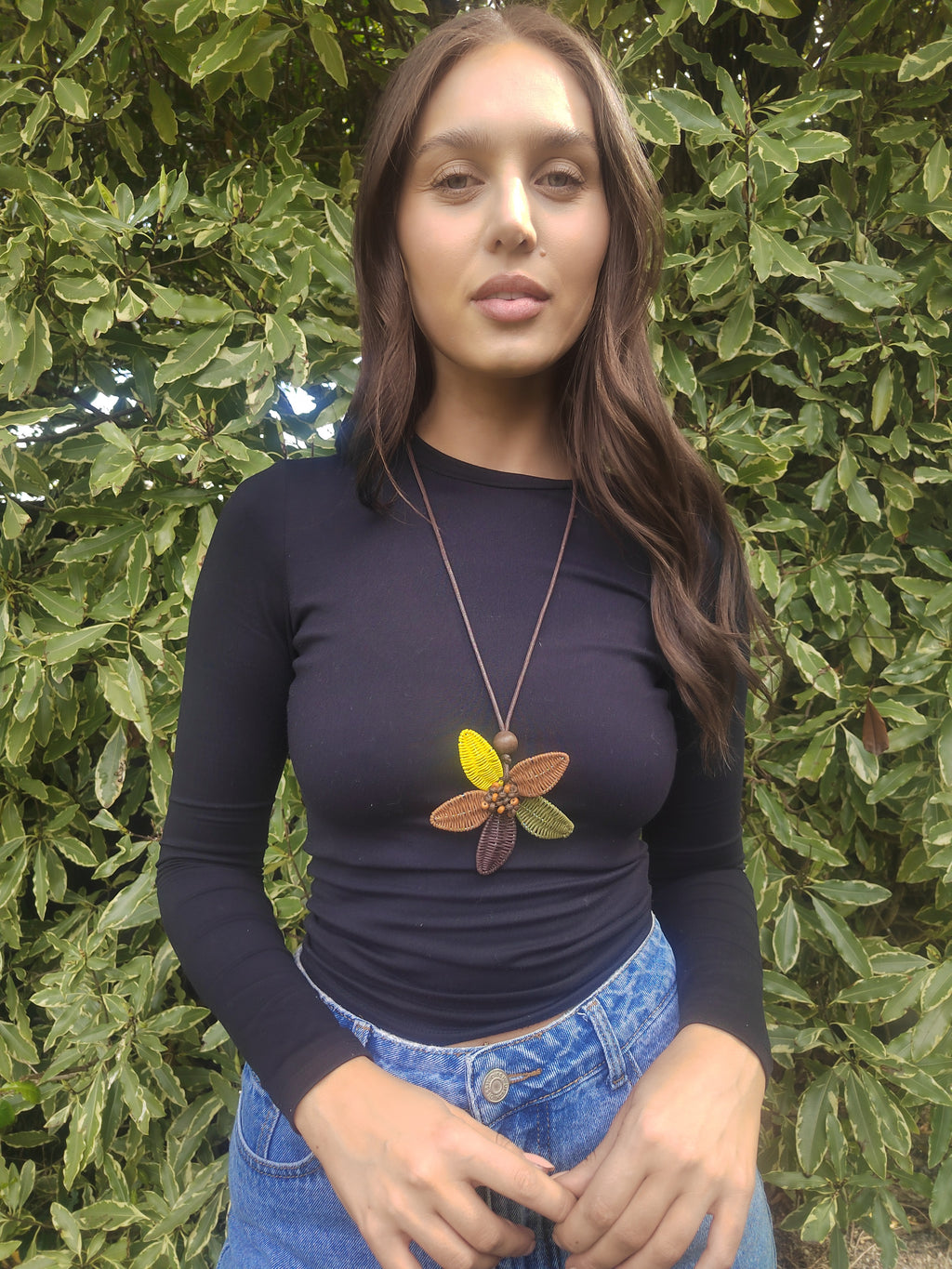 Large Flower Beaded Necklace N14-346FMEY
