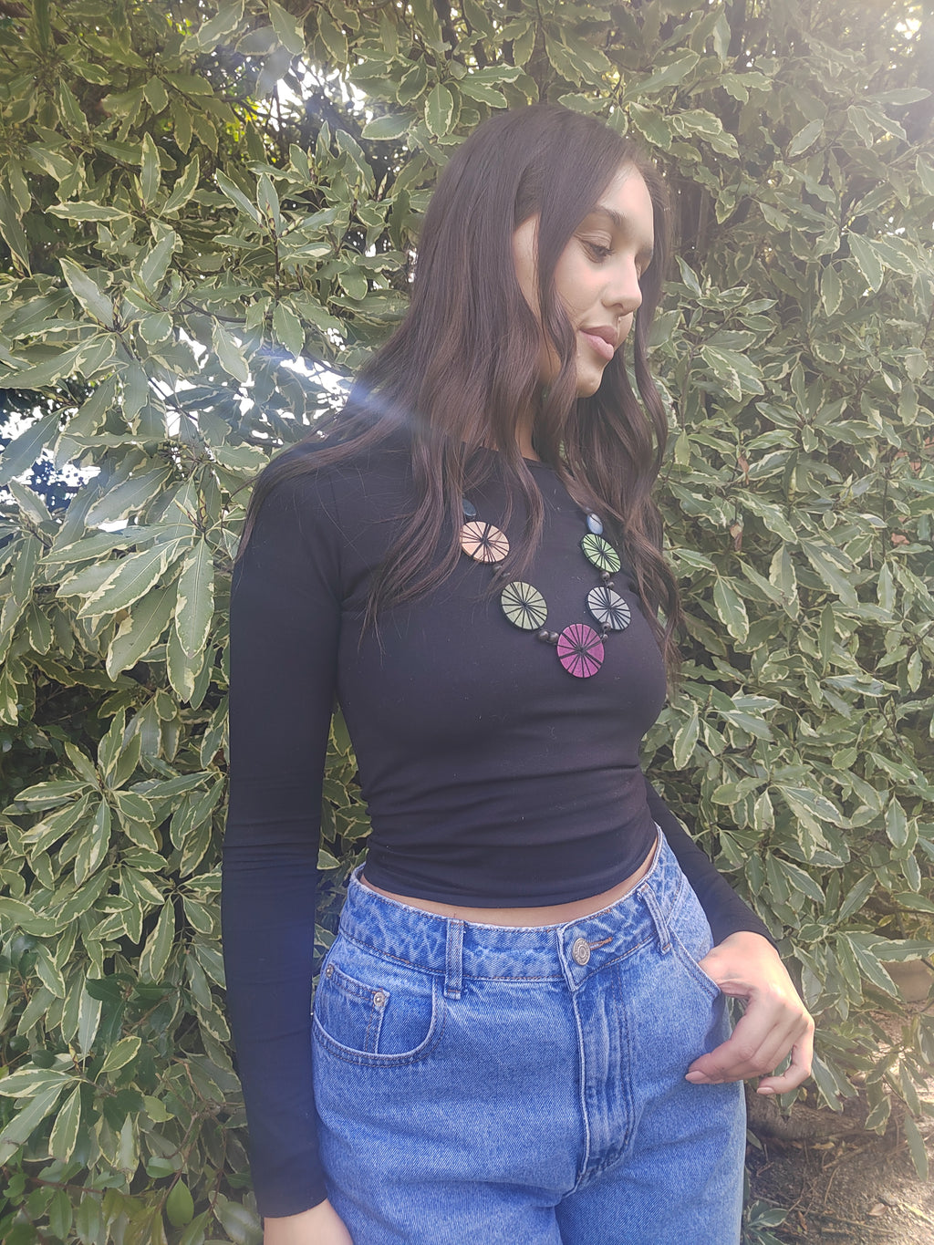 Embroidered Purple Hues Beaded Necklace N7-280GLF
