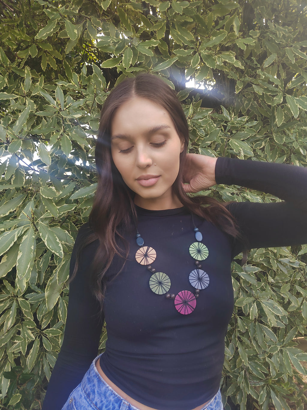 Embroidered Purple Hues Beaded Necklace N7-280GLF