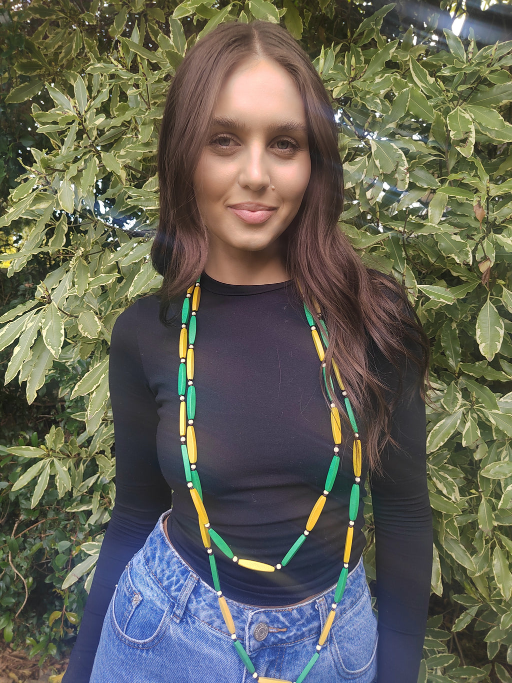 Long Wooden Beaded Necklace N6-2408FE