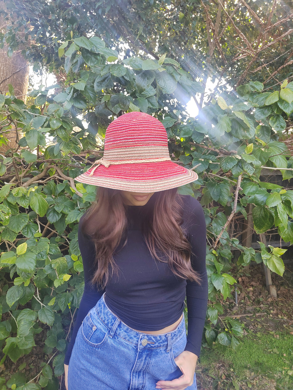 Bucket Summer Beach Hat - 7240 Red