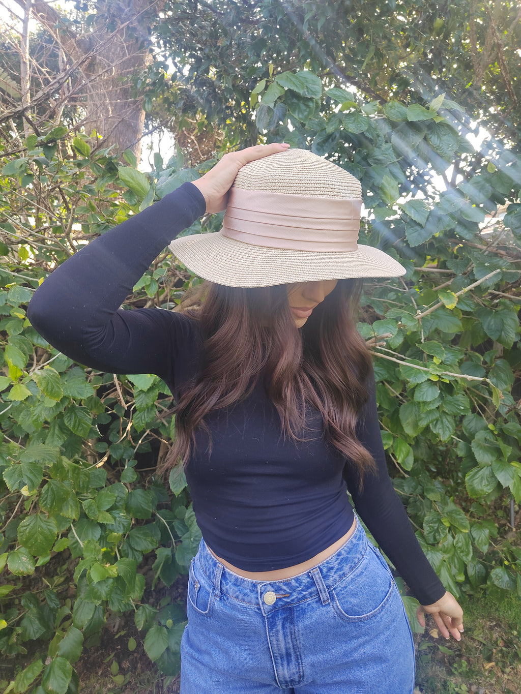 Ribboned Summer Hat - 7243