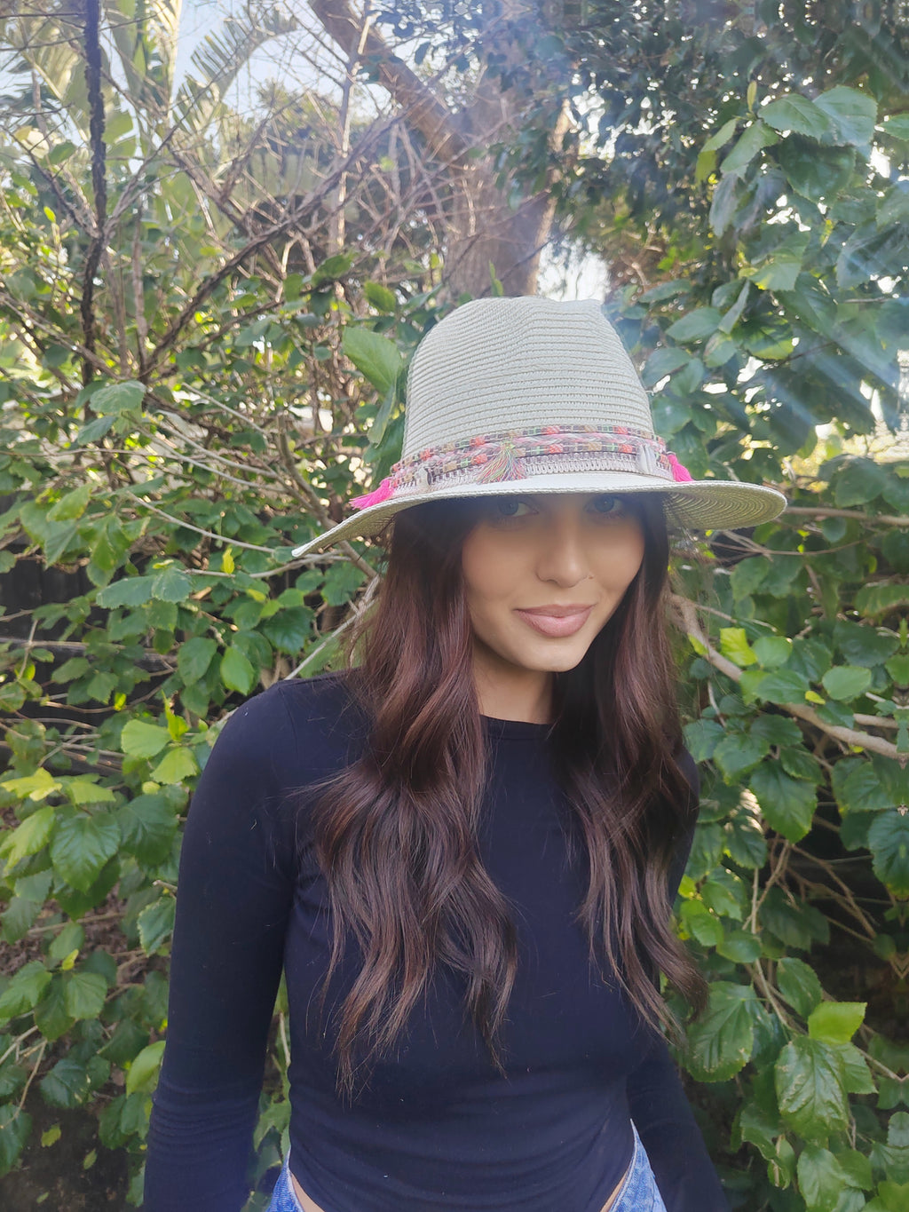 Ribboned Summer Hat - 7092