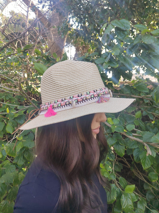 Ribboned Summer Hat - 7092 Beige