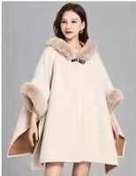 Hooded Faux Fur Cape - MS3033