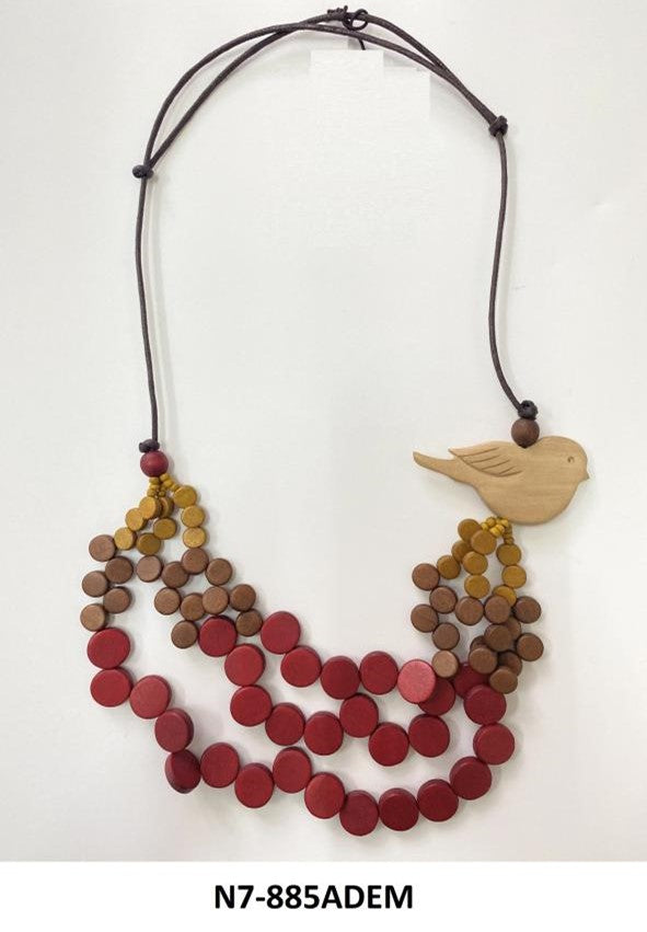 Triple Necklace with Bird N7-885