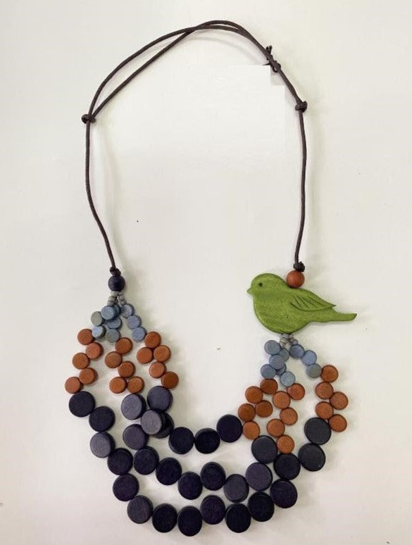 Triple Necklace with Bird N7-885