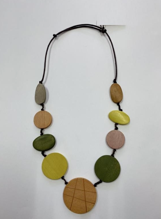 Circles and Ovals Necklace Wooden N7-965