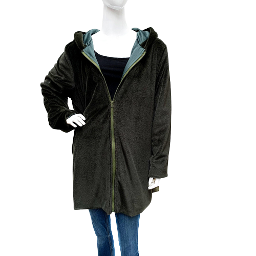 Faux Fur Free Size Long Length Zipped Coat Ph220510