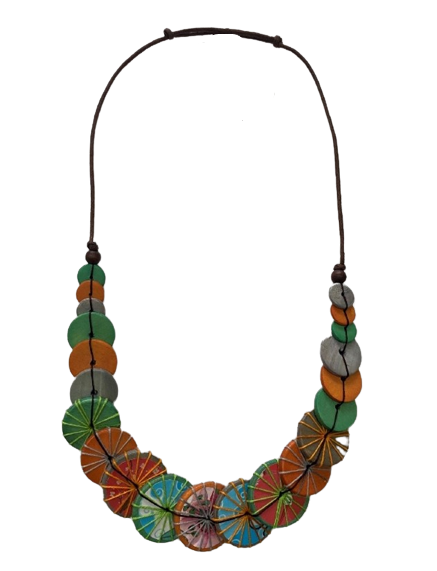 Layered Plated and Embroidered Necklace N6-6171