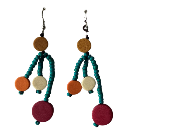 Dangling Wooden Beaded Earrings E6-5959