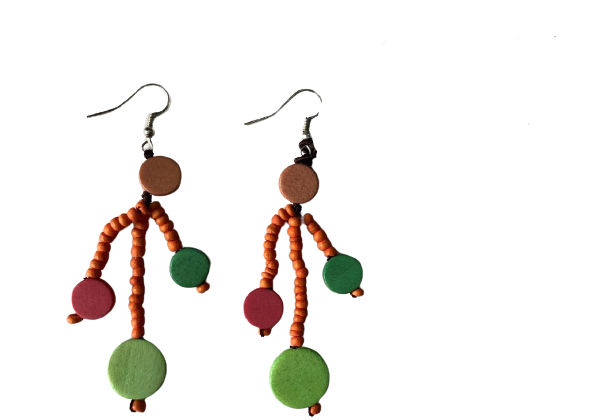 Dangling Wooden Beaded Earrings E6-5959